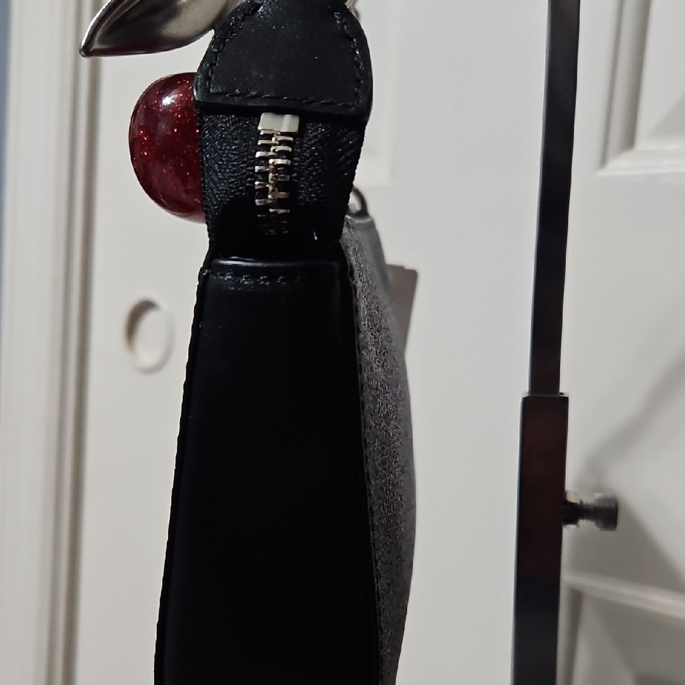 Coach NWT Nolita 19 Glittery Black Mini Bag with Unbranded Red Cherry Charm - Picture 4 of 8